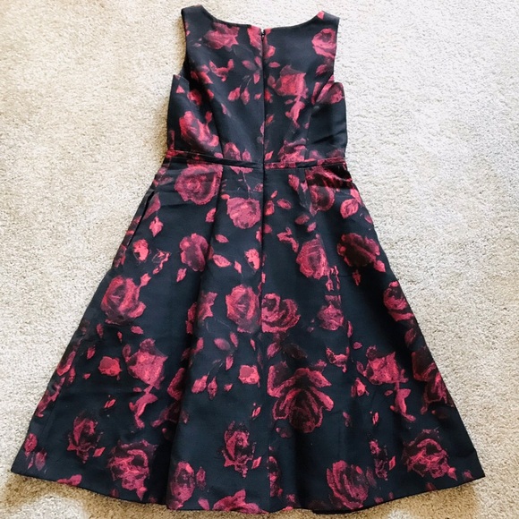 Talbots Women’s Black Red Roses Sleeveless Semi-Formal Cocktail Dress 2 (S/M) - Picture 11 of 15